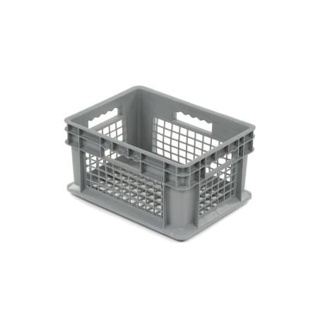 Mesh Straight Wall Storage Container, 15-3/4 in L x 11-3/4 in W x 8-1/4 in H, Gray, 12 PK